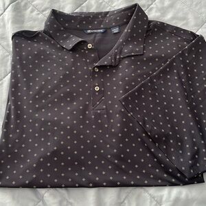 Cutter & buck | mens 4xl navy 3 button polo with micro print